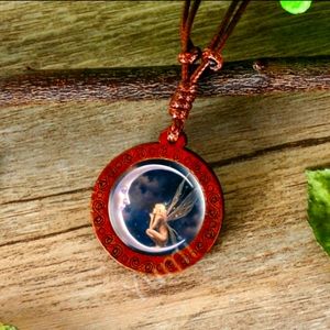 ✅ Tinkerbell Butterfly Family Tree Wooden Necklace Set 😍 💕💞